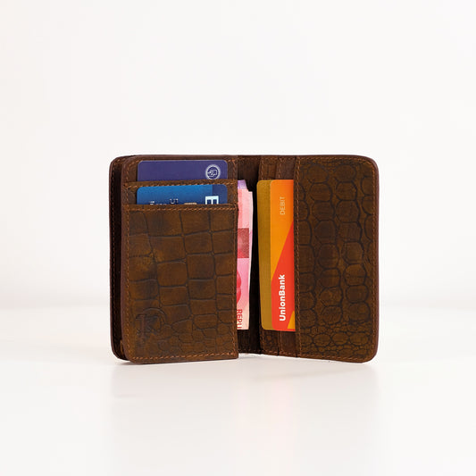 Baltazar Card Holder Wallet in Croco Vintage Tan