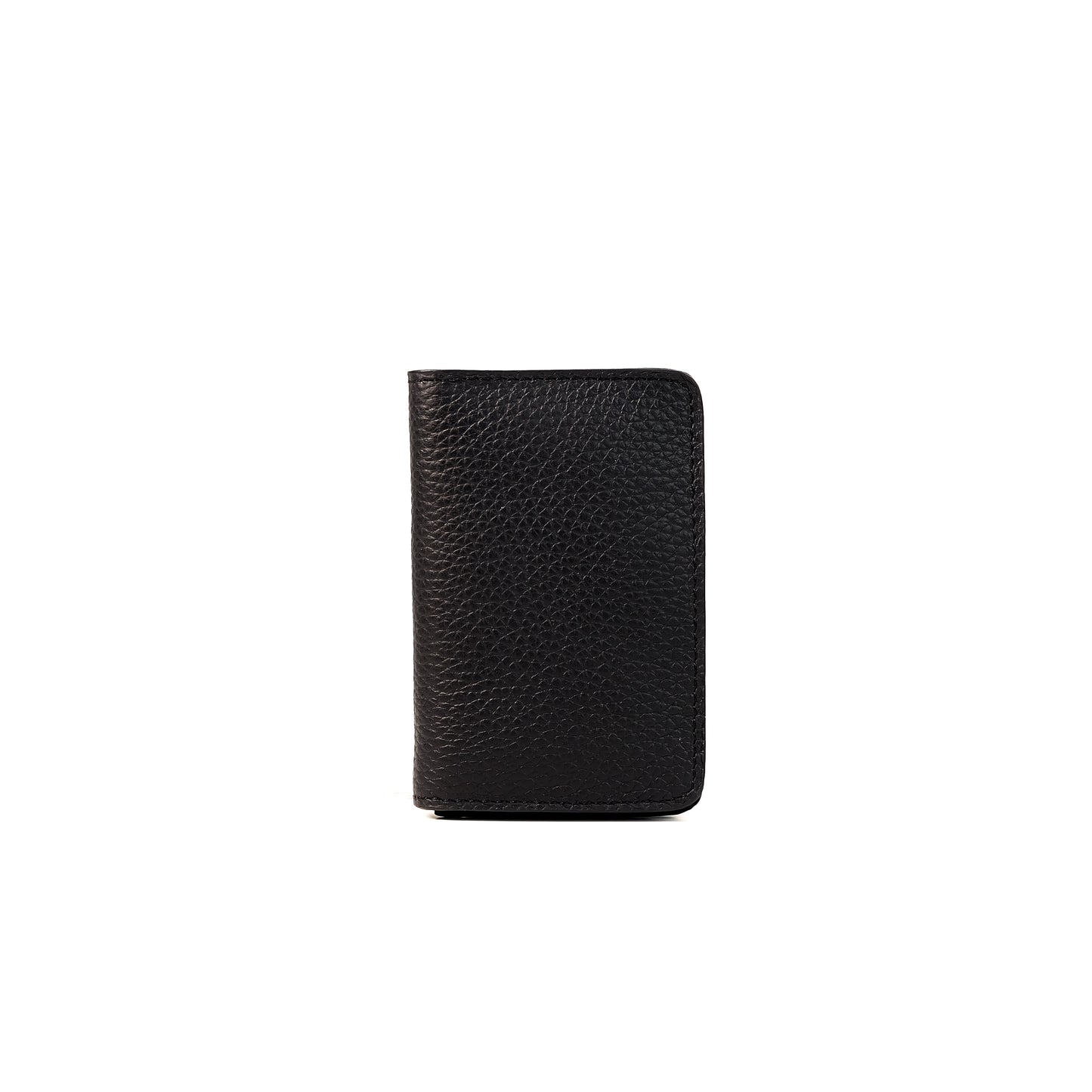 Baltazar Card Holder Wallet in Grained Black