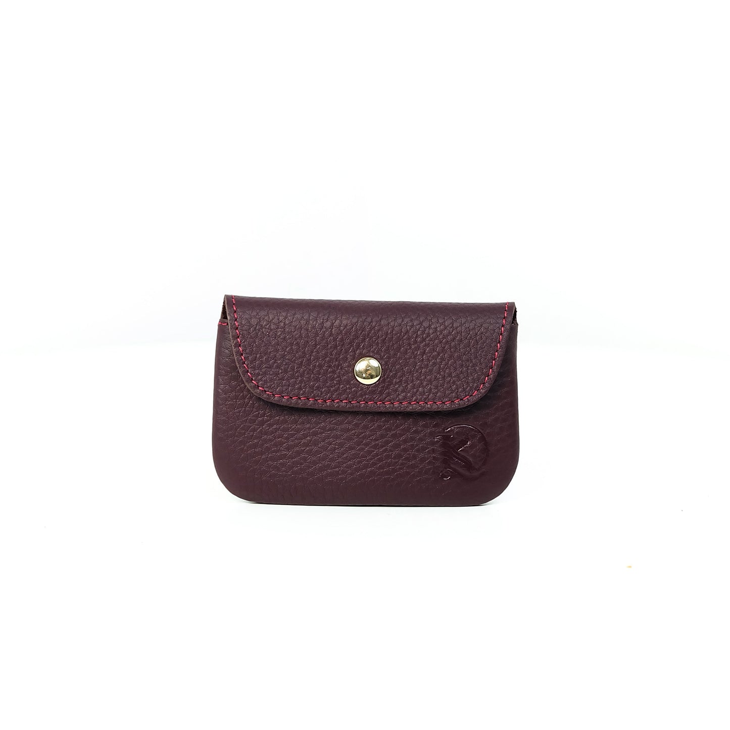 Andres Coin Pouch in New Grained Plum - Genuine Leather