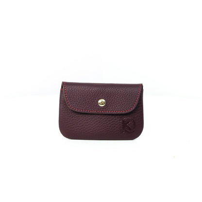 Andres Coin Pouch in New Grained Plum - Genuine Leather