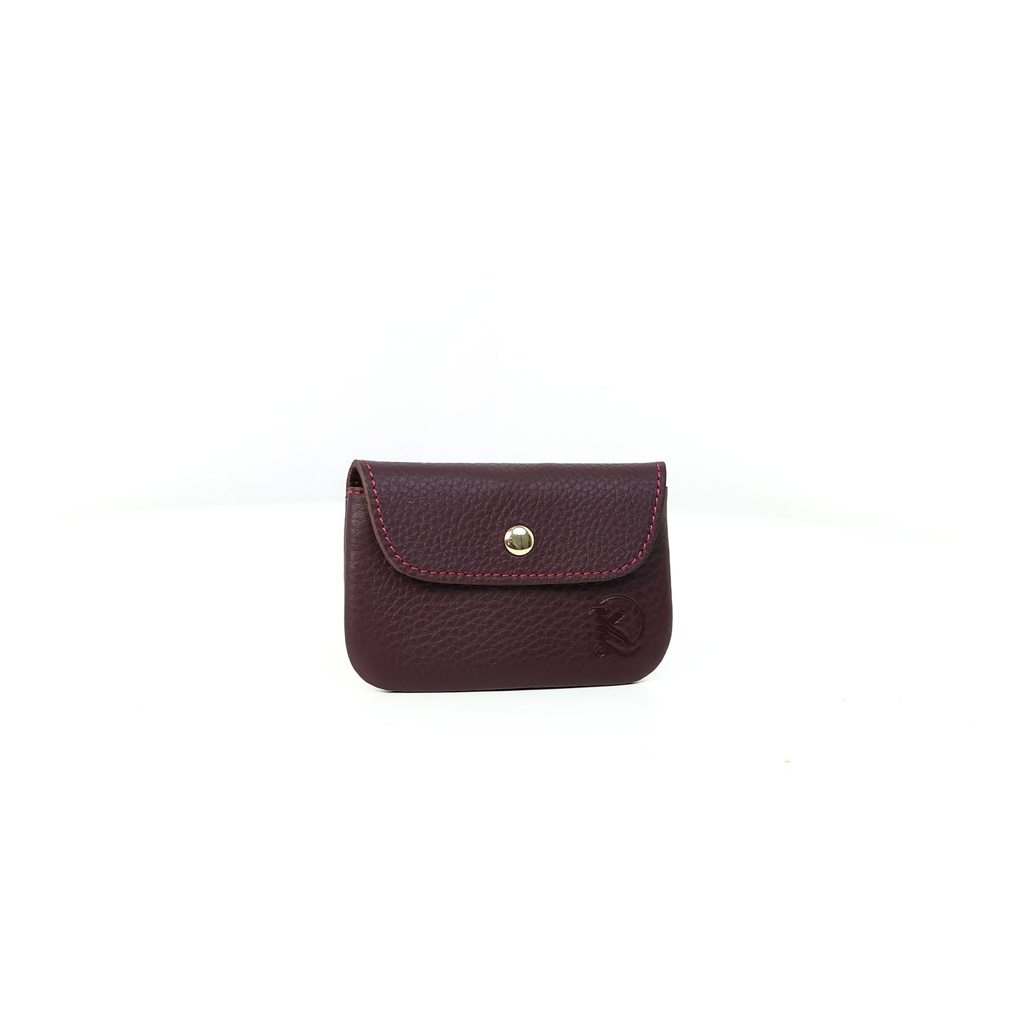 Andres Coin Pouch in New Grained Plum - Genuine Leather