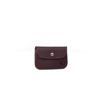 Andres Coin Pouch in New Grained Plum - Genuine Leather