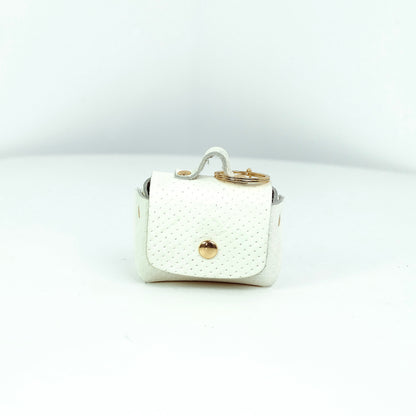 Sabel Coin Purse with Hook in Strawberry White - Genuine Leather