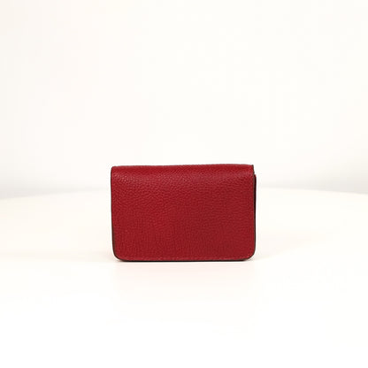 Baltazar Card Holder Wallet in Grained Berry