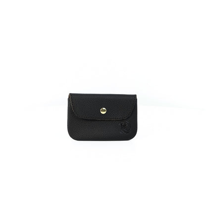 Andres Coin Pouch in Grained Dark Brown - Genuine Leather