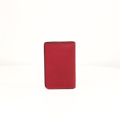 Baltazar Card Holder Wallet in Grained Berry