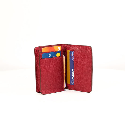 Baltazar Card Holder Wallet in Grained Berry