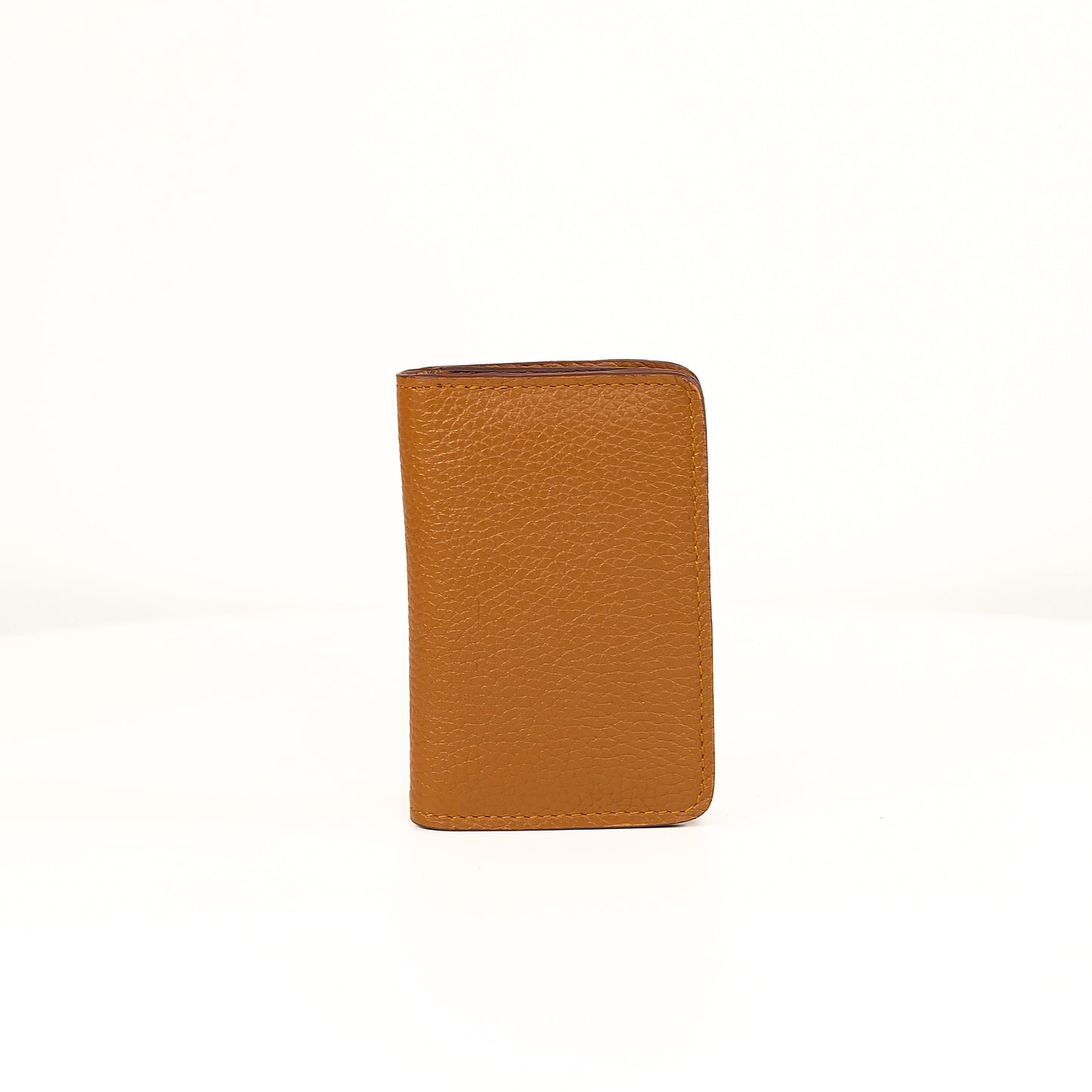 Baltazar Card Holder Wallet in Grained Tan