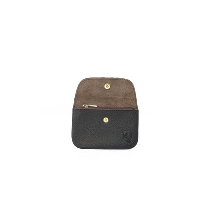Andres Coin Pouch in Grained Dark Brown - Genuine Leather