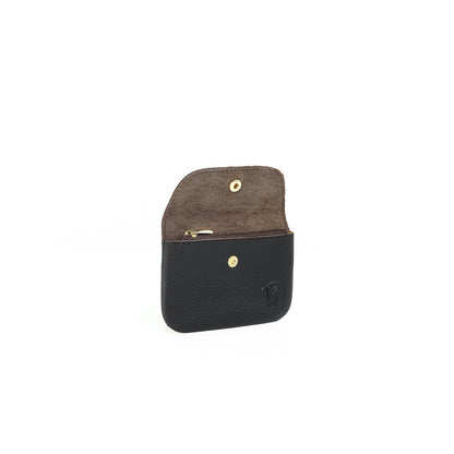 Andres Coin Pouch in Grained Dark Brown - Genuine Leather