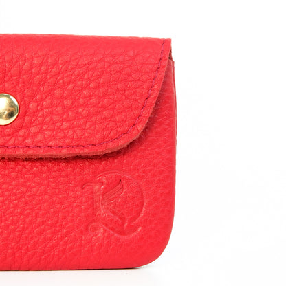Andres Coin Pouch in Grained New Grained Red (Matte) - Genuine Leather