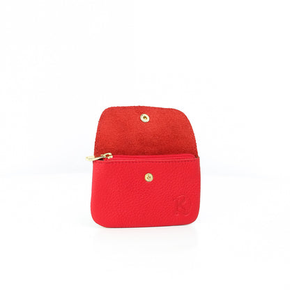 Andres Coin Pouch in Grained New Grained Red (Matte) - Genuine Leather