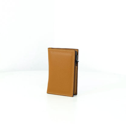 Bagani Card Holder in Grained Tan - Genuine Leather w/ RFID Blocker