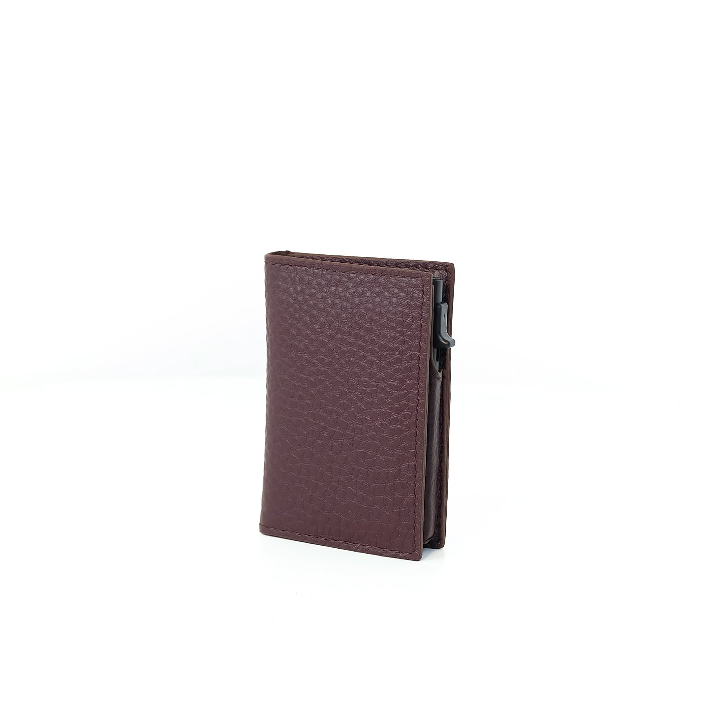 Bagani Card Holder in Grained Plum - Genuine Leather w/ RFID Blocker