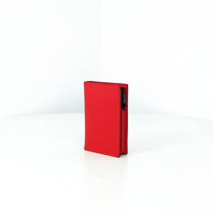 Bagani Card Holder in New Grained Red - Genuine Leather w/ RFID Blocker