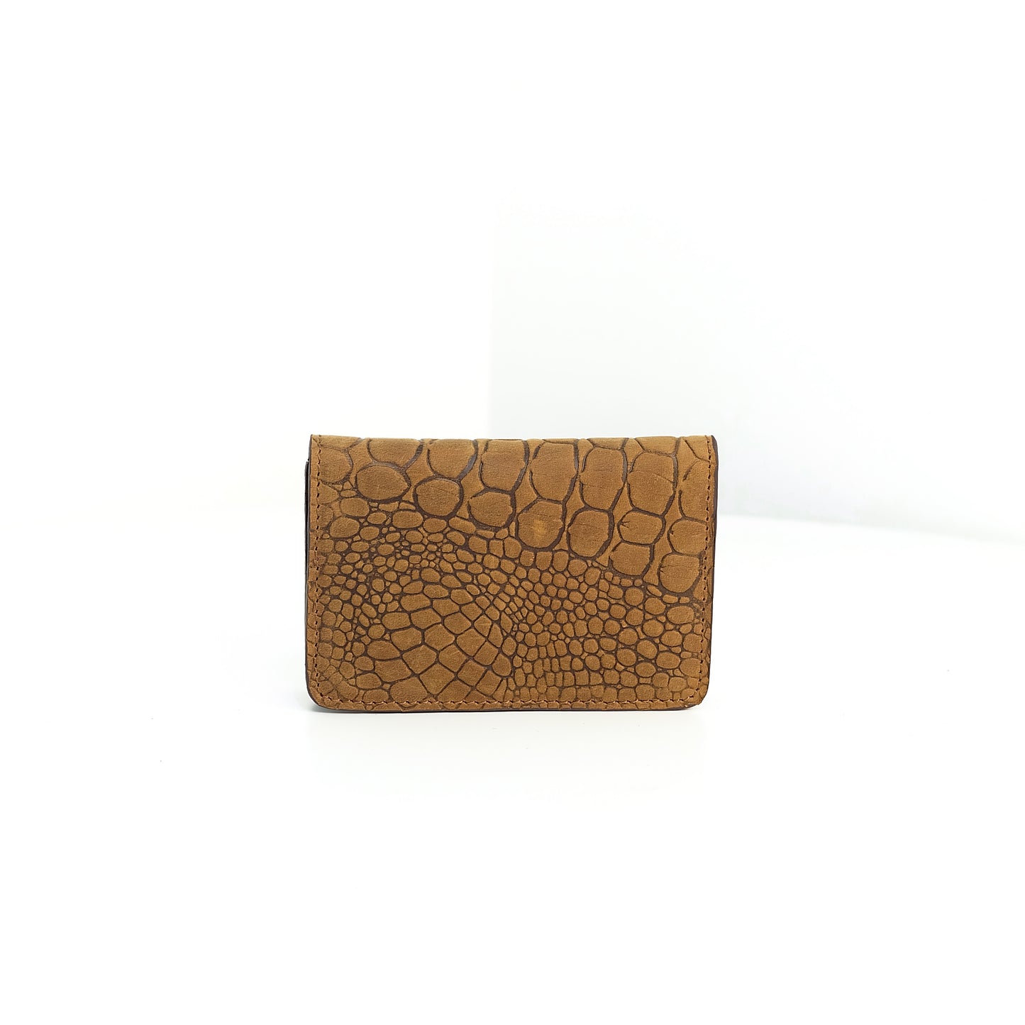 Baltazar Card Holder Wallet in Croco Vintage Light Tan
