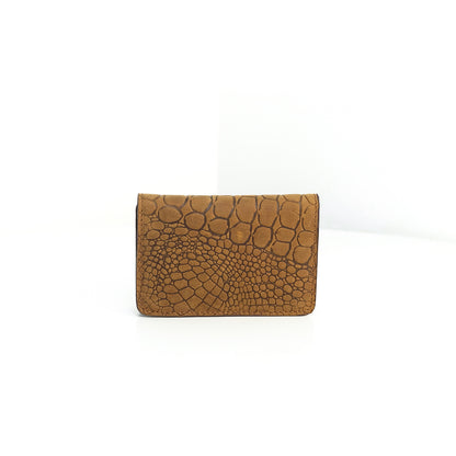 Baltazar Card Holder Wallet in Croco Vintage Light Tan