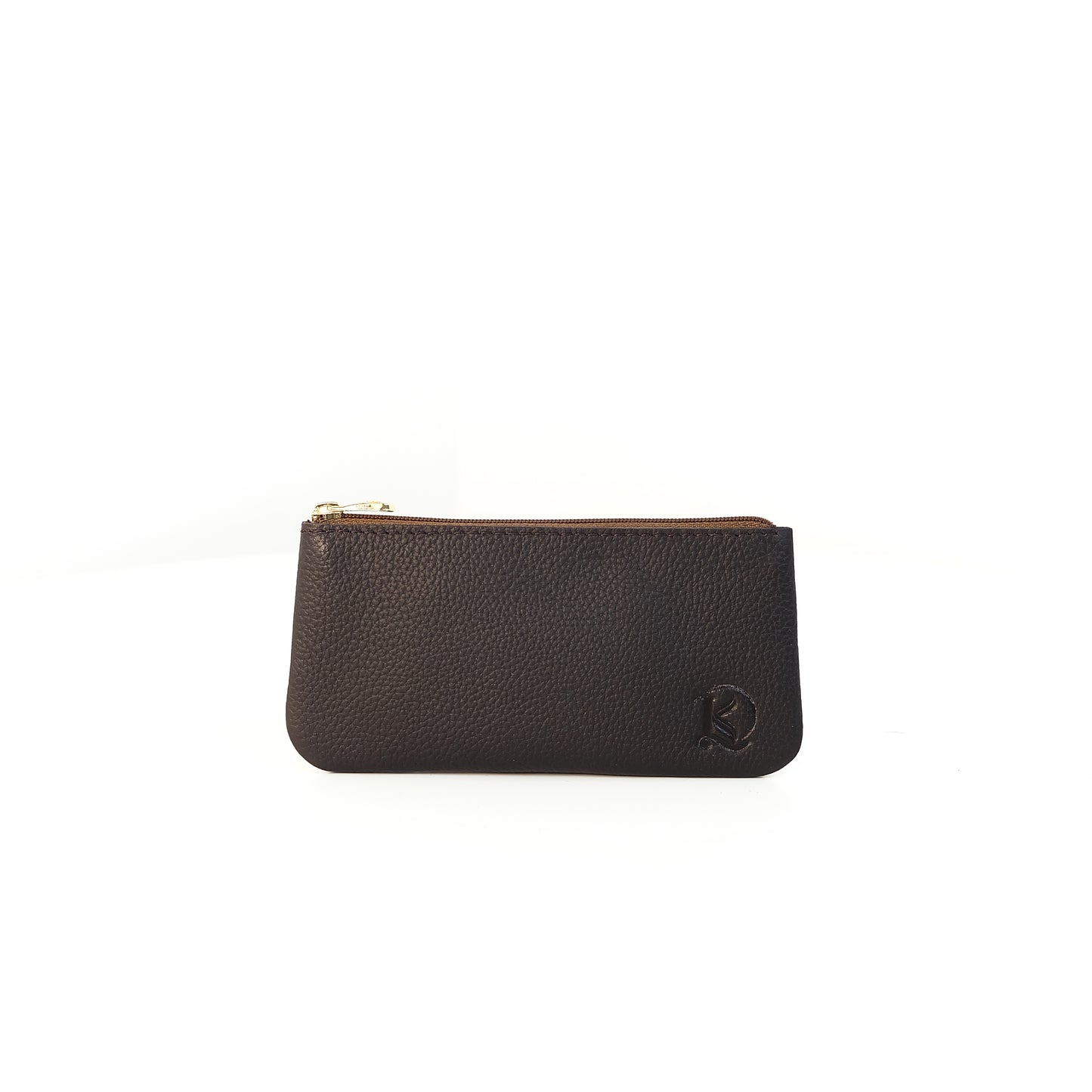 Alejandro Basic Pouch in Grained Dark Brown - Genuine Leather