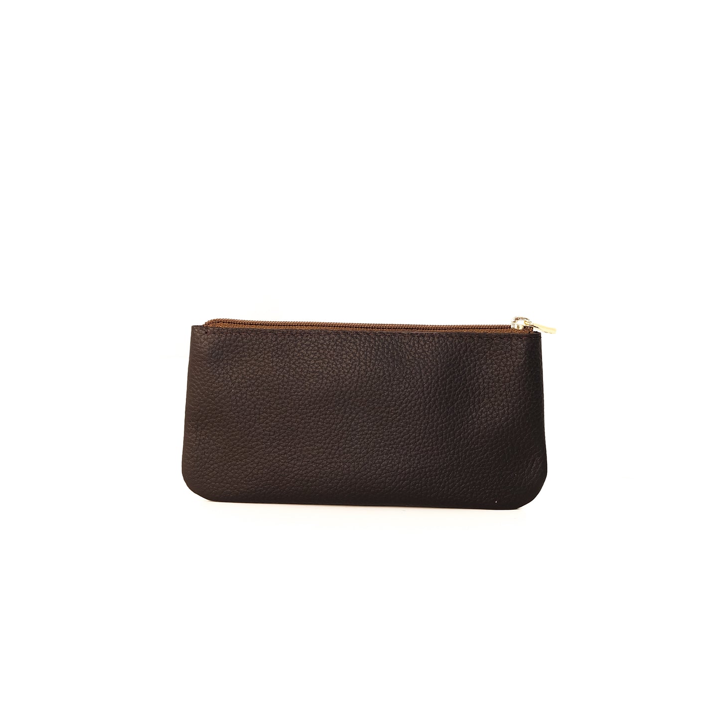 Alejandro Basic Pouch in Grained Dark Brown - Genuine Leather