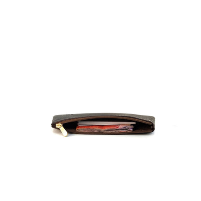 Alejandro Basic Pouch in Grained Dark Brown - Genuine Leather