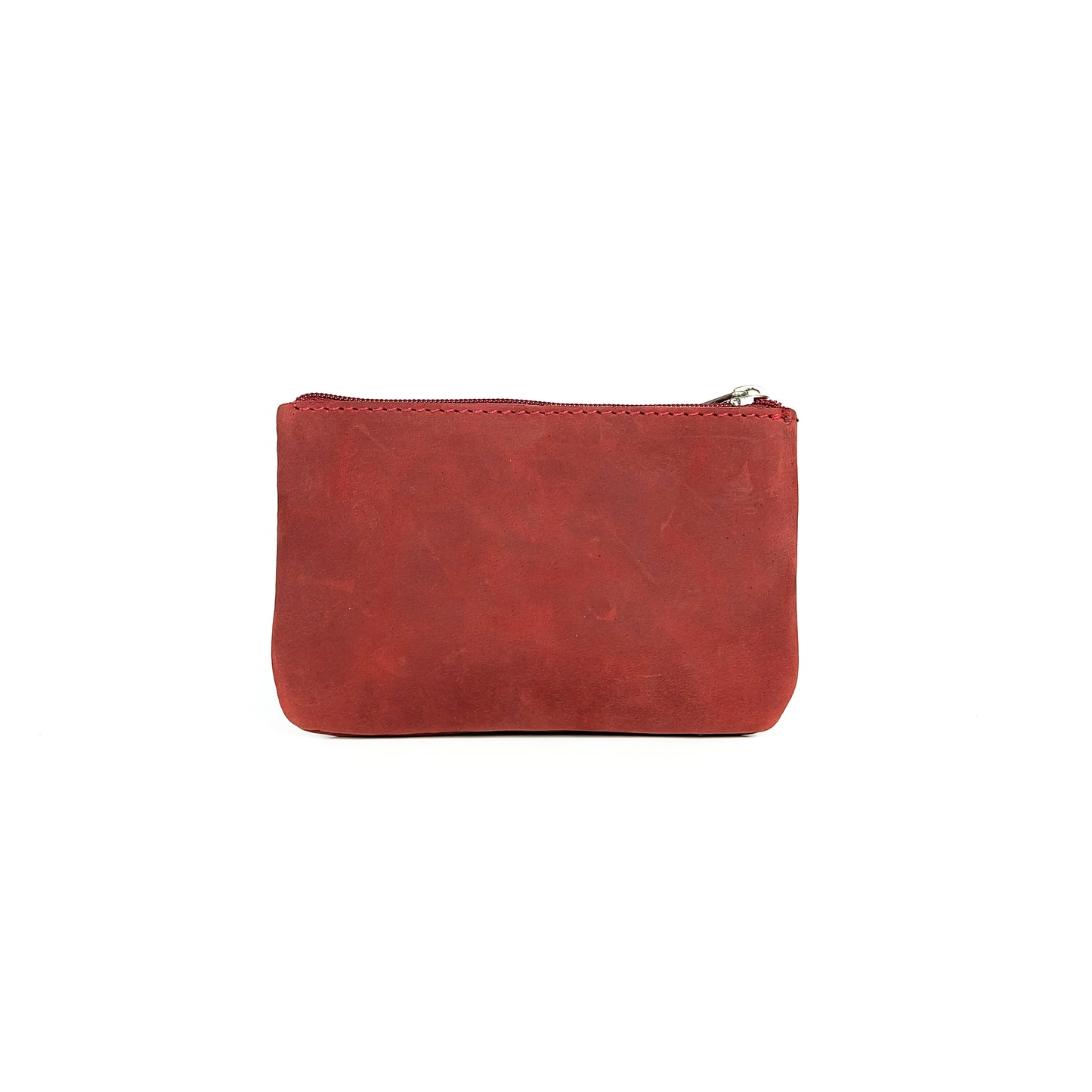 Alonso Double-Zipper Coin Pouch in Vintage Red