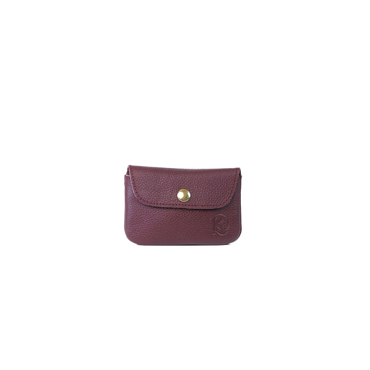 Andres Coin Pouch in Grained Plum - Genuine Leather