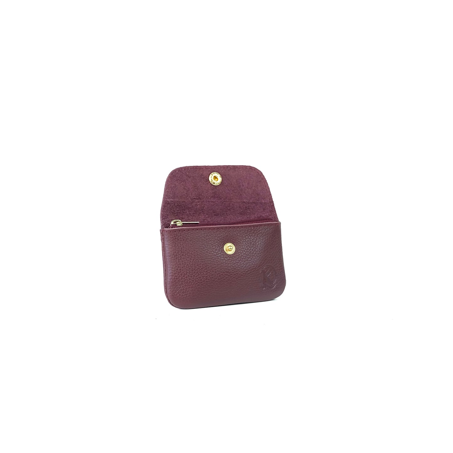 Andres Coin Pouch in Grained Plum - Genuine Leather