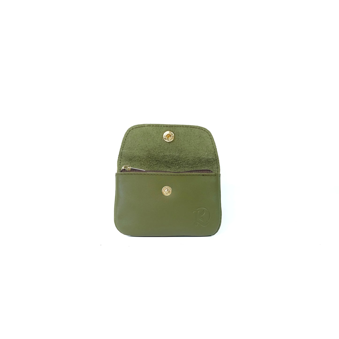 Andres Coin Pouch in Army Green - Genuine Leather