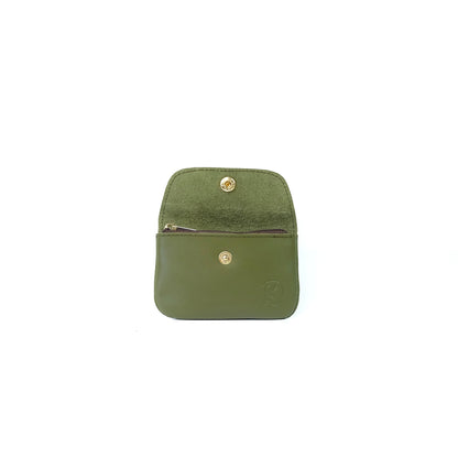 Andres Coin Pouch in Army Green - Genuine Leather