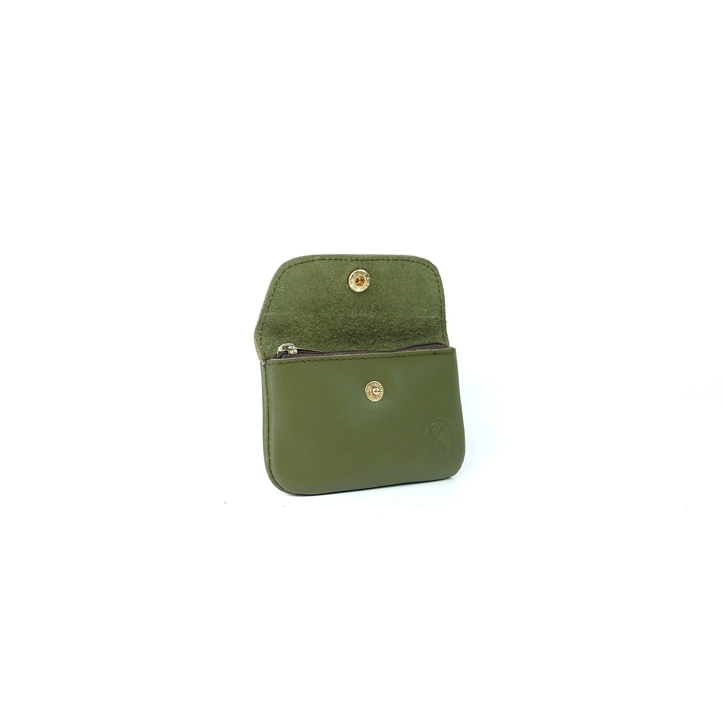Andres Coin Pouch in Army Green - Genuine Leather