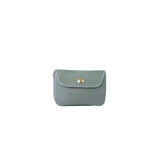 Andres Coin Pouch in Grained Gray - Genuine Leather