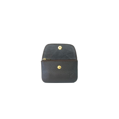 Andres Coin Pouch in Grained Brown - Genuine Leather