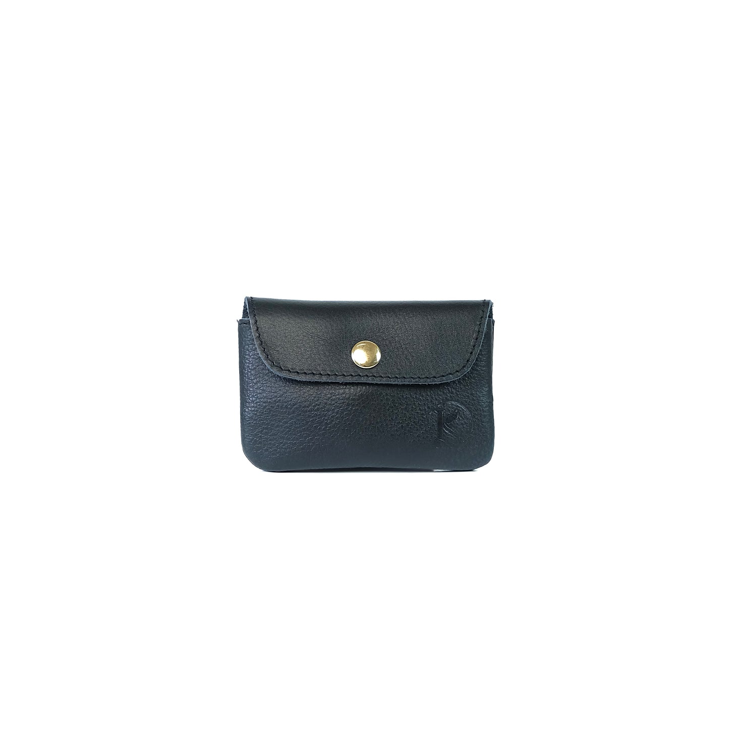 Andres Coin Pouch in Grained Black - Genuine Leather