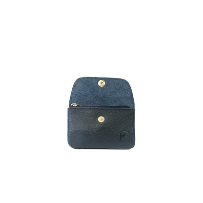 Andres Coin Pouch in Grained Black - Genuine Leather
