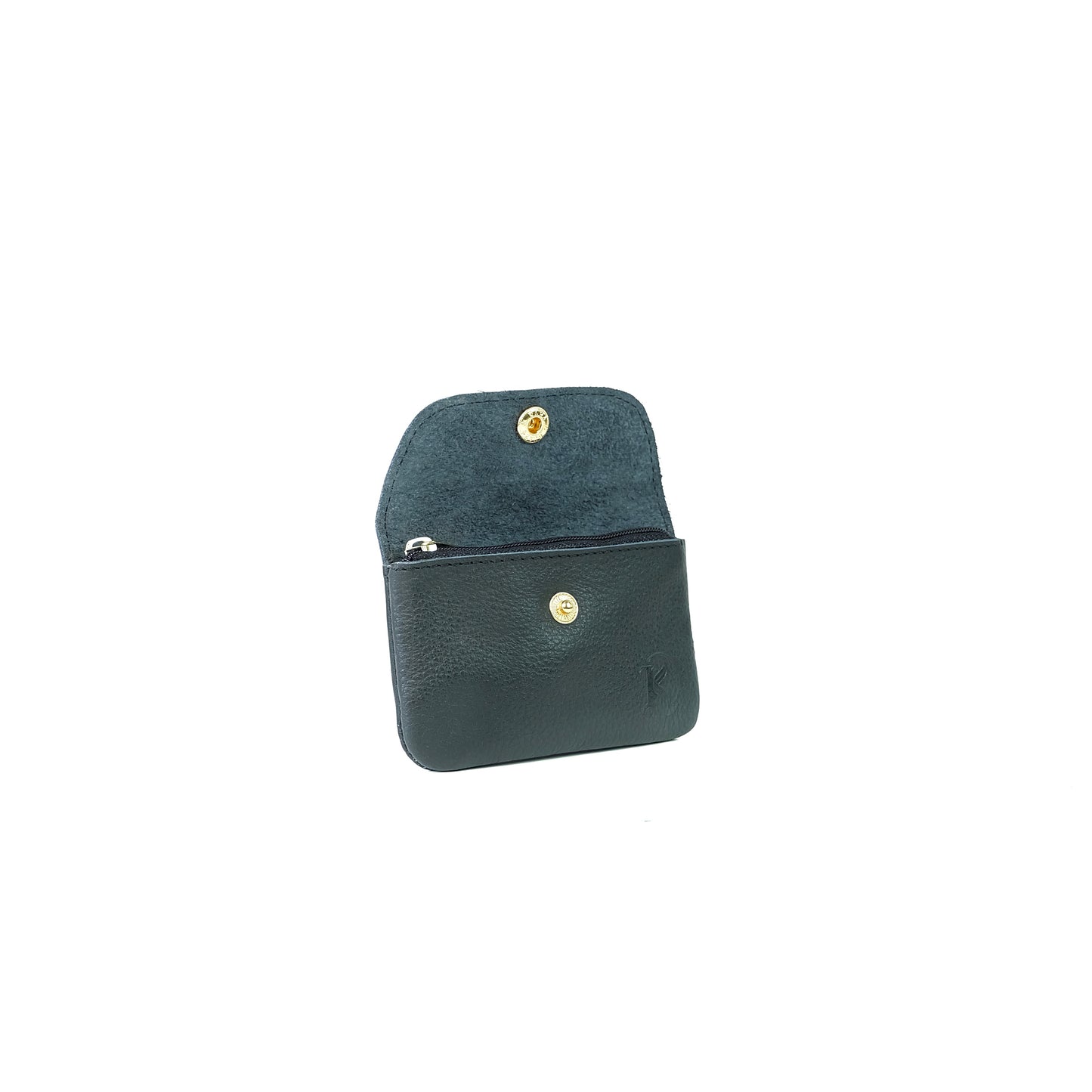 Andres Coin Pouch in Grained Black - Genuine Leather