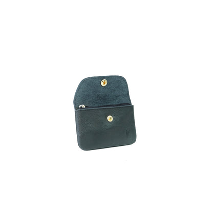 Andres Coin Pouch in Grained Black - Genuine Leather