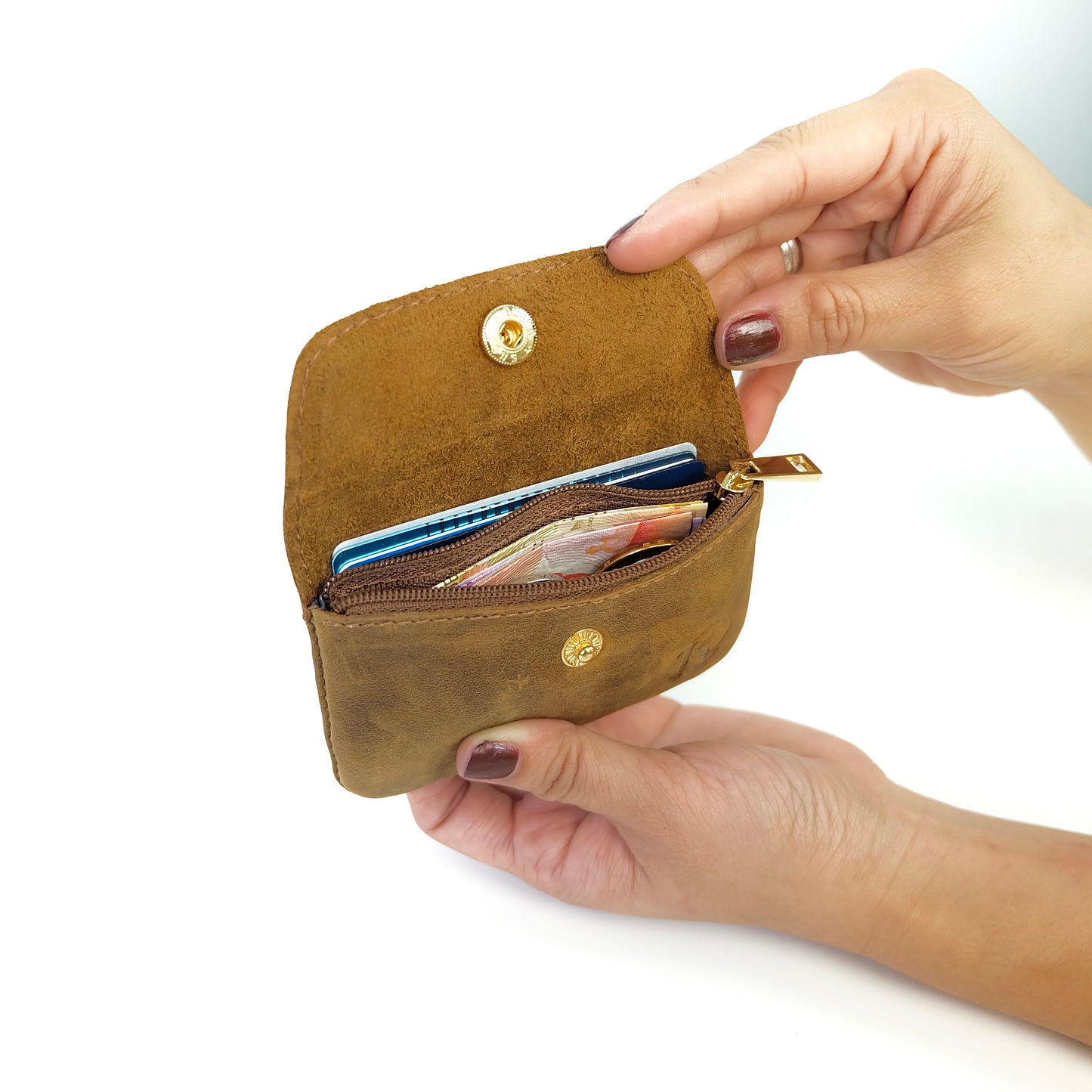 Andres Coin Pouch in Vintage Tan - Genuine Leather