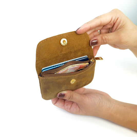 Andres Coin Pouch in Vintage Tan - Genuine Leather