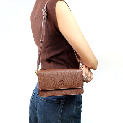 Maricar Multi-use Bag in Grained Brown - PU Leather
