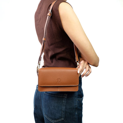Maricar Multi-use Bag in Grained Tan - PU Leather
