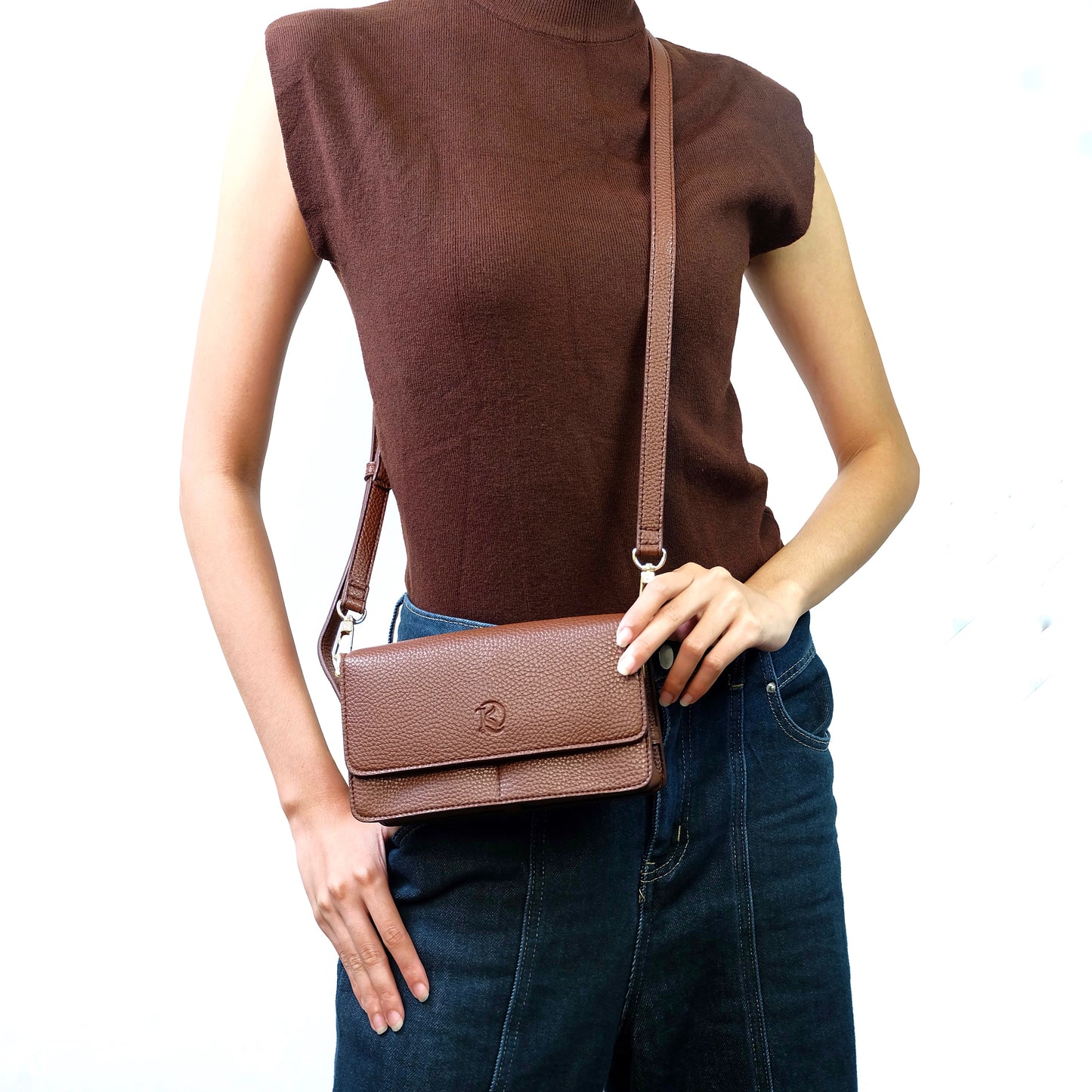Maricar Multi-use Bag in Grained Brown - PU Leather