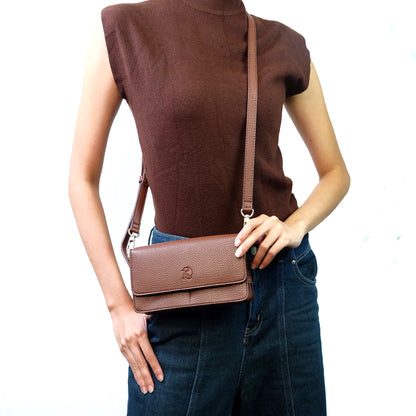 Maricar Multi-use Bag in Grained Brown - PU Leather