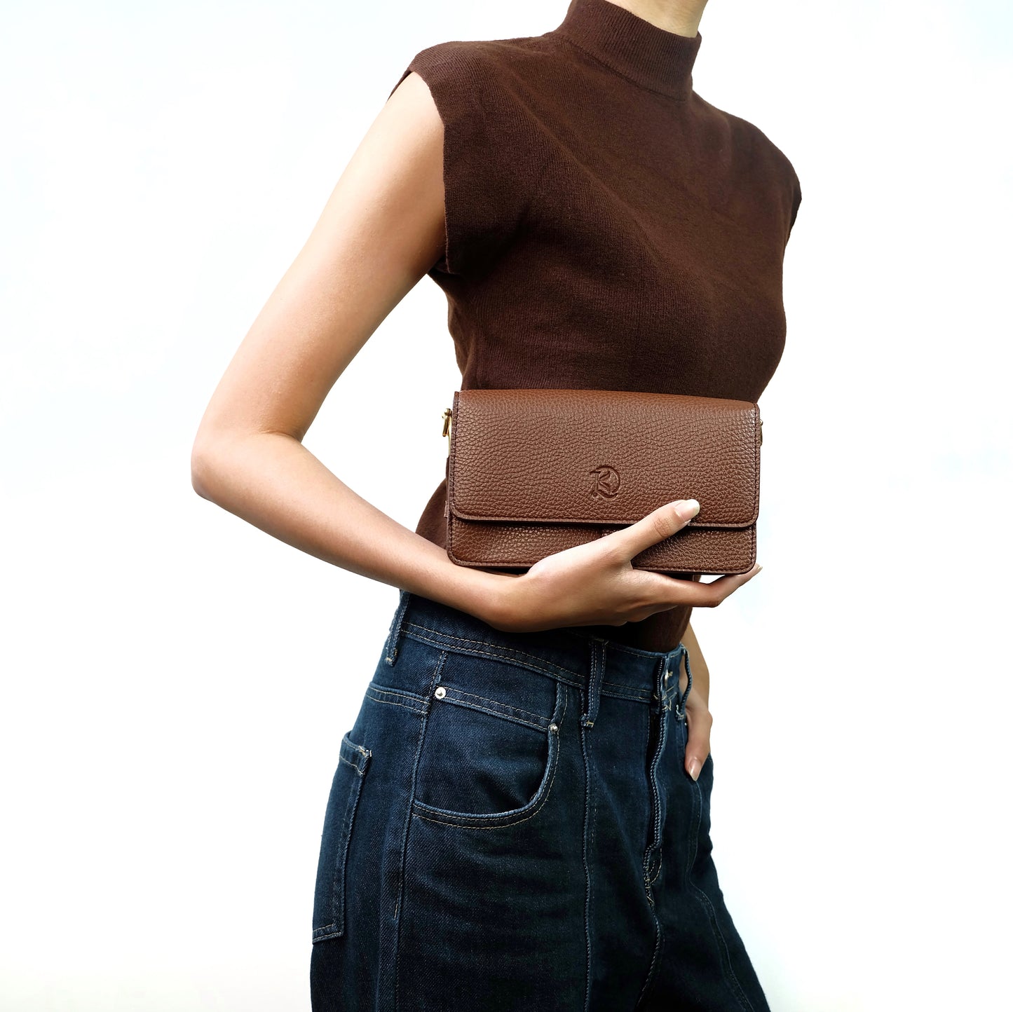Maricar Multi-use Bag in Grained Brown - PU Leather