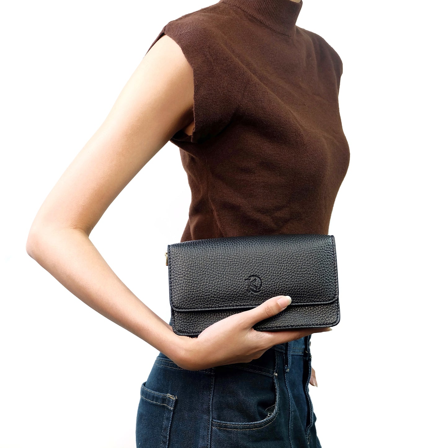 Maricar Multi-use Bag in Grained Black - PU Leather