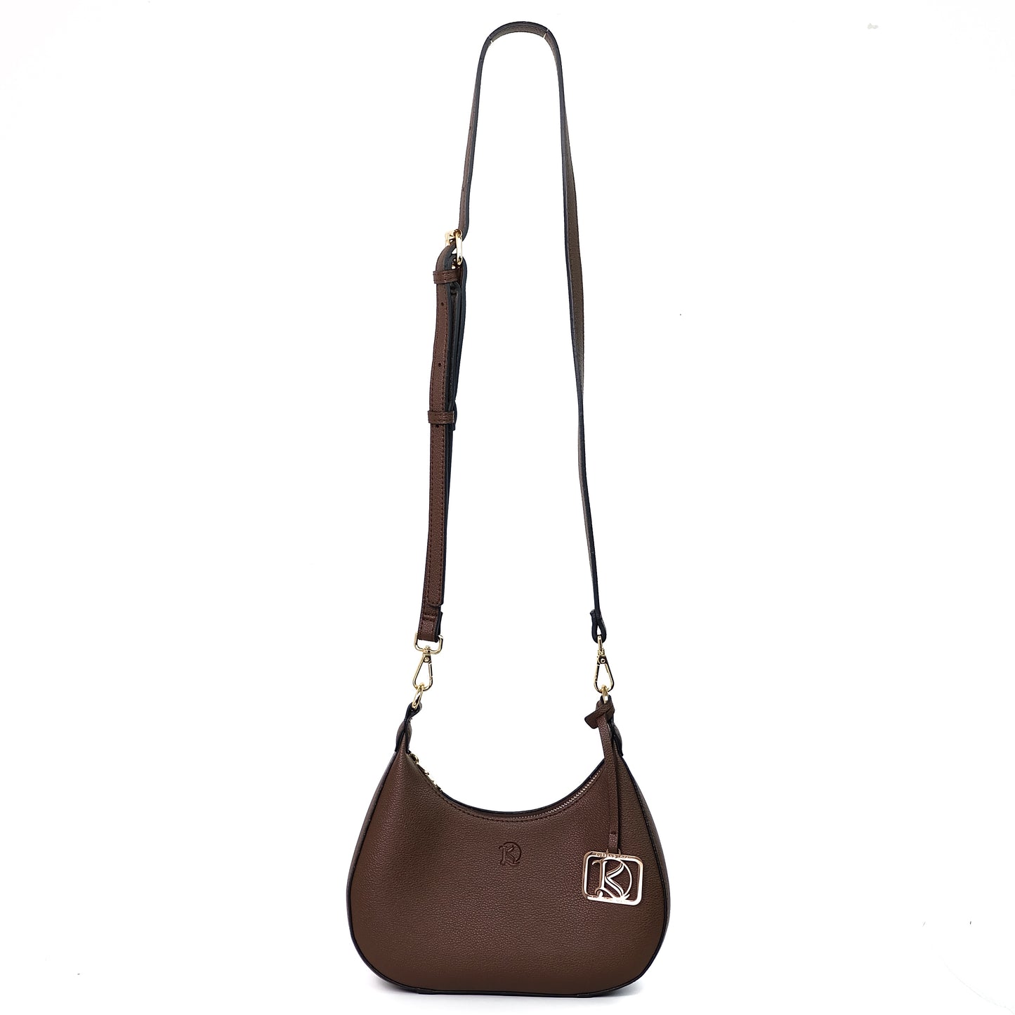 SOL Crescent Hobo Bag in Choco w/ LOGO - PU Leather