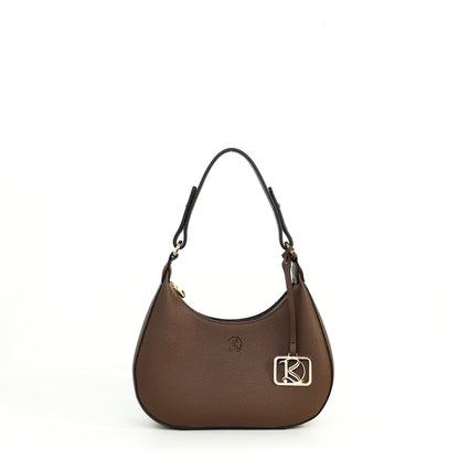 SOL Crescent Hobo Bag in Choco w/ LOGO - PU Leather