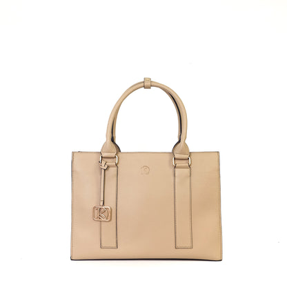 AMIRA 2.0 Laptop Tote Bag in Grained Sand (Gold Hardware) - PU Leather