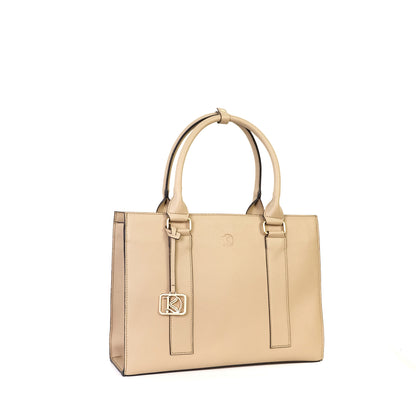 AMIRA 2.0 Laptop Tote Bag in Grained Sand (Gold Hardware) - PU Leather