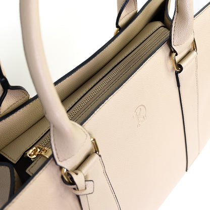 AMIRA 2.0 Laptop Tote Bag in Grained Sand (Gold Hardware) - PU Leather