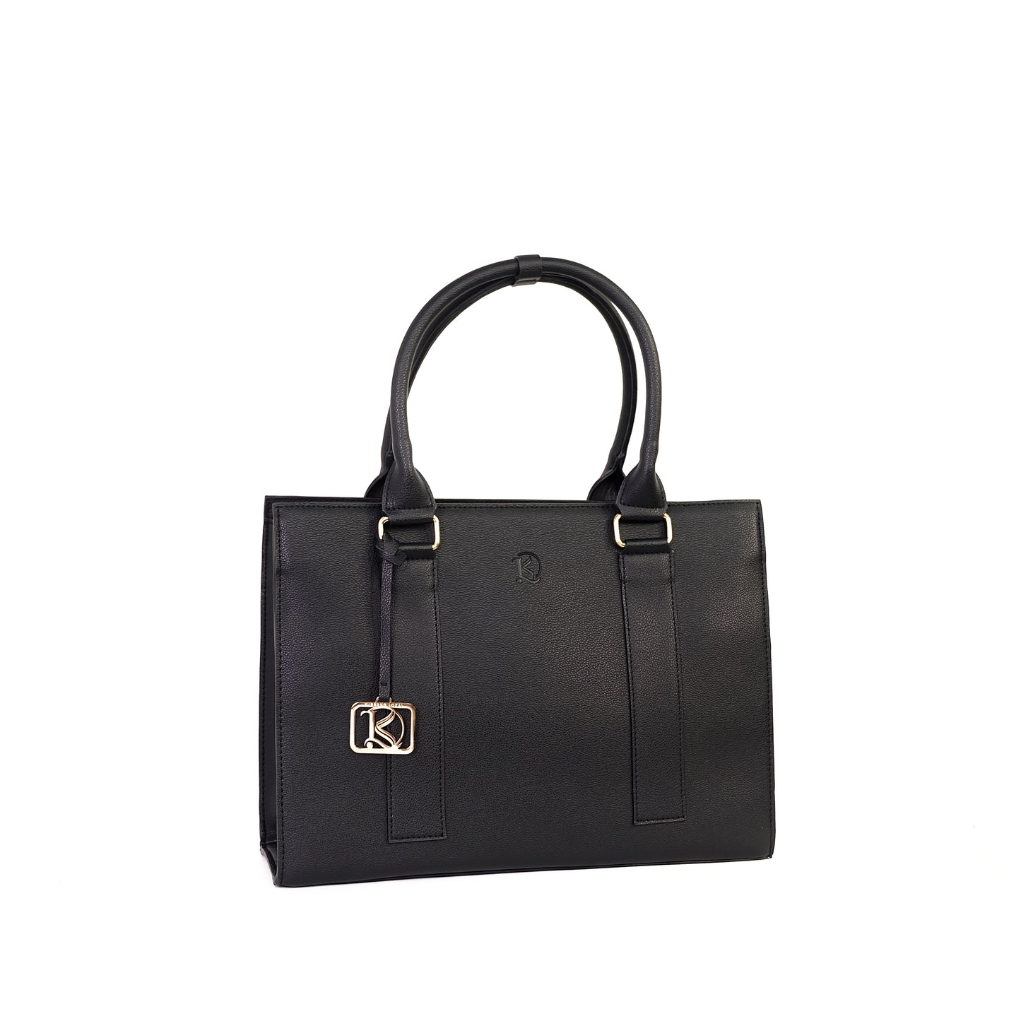 AMIRA 2.0 Laptop Tote Bag in New Grained Black(Gold Hardware) - PU Leather